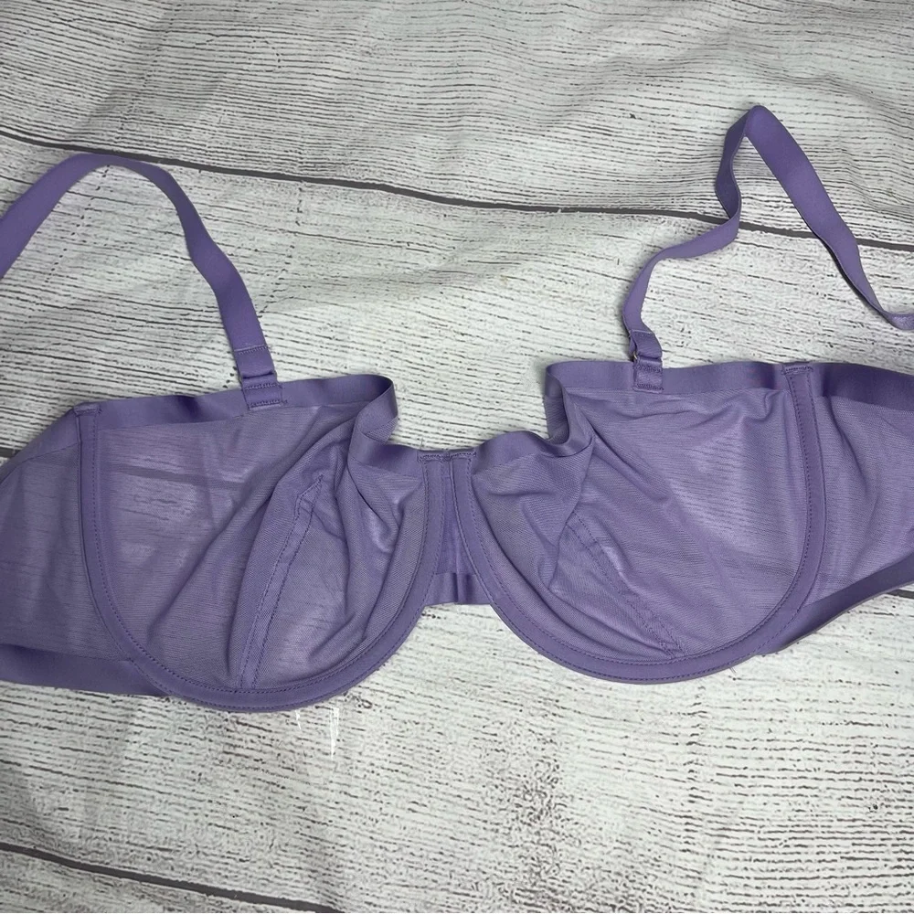CUUP 40D Balconette Mesh Purple Bra - Picture 3 of 4